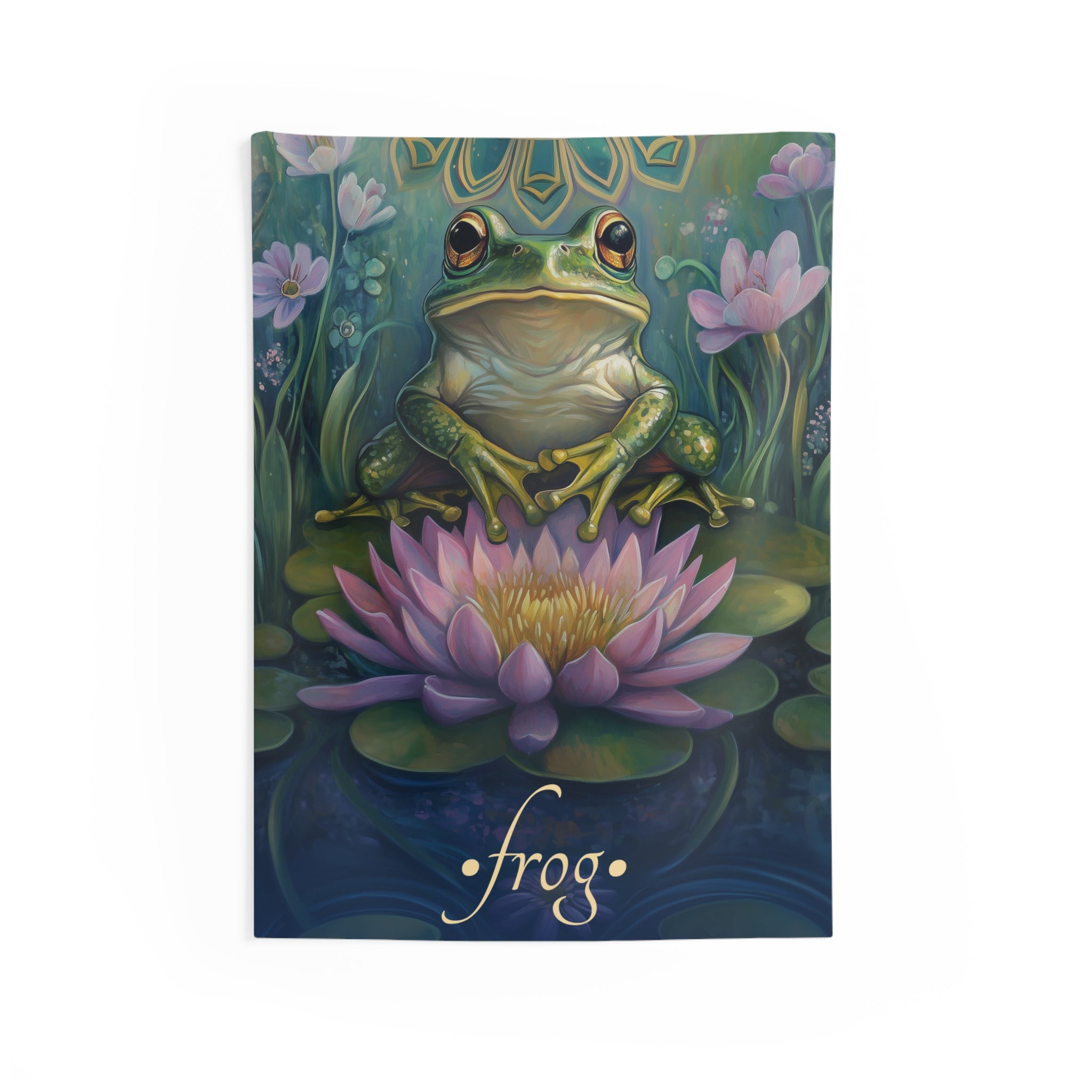Frog Wall Tapestry – Tranquil Pond Animal Art for Mystical, Nature-Inspired Interiors