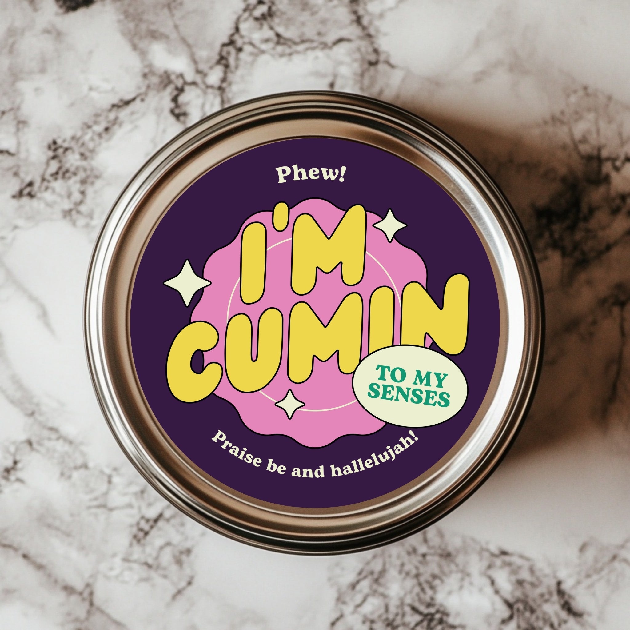 I’m Cumin to My Senses – Funny Spice Sticker (2.25x2.25") vinyl waterproof