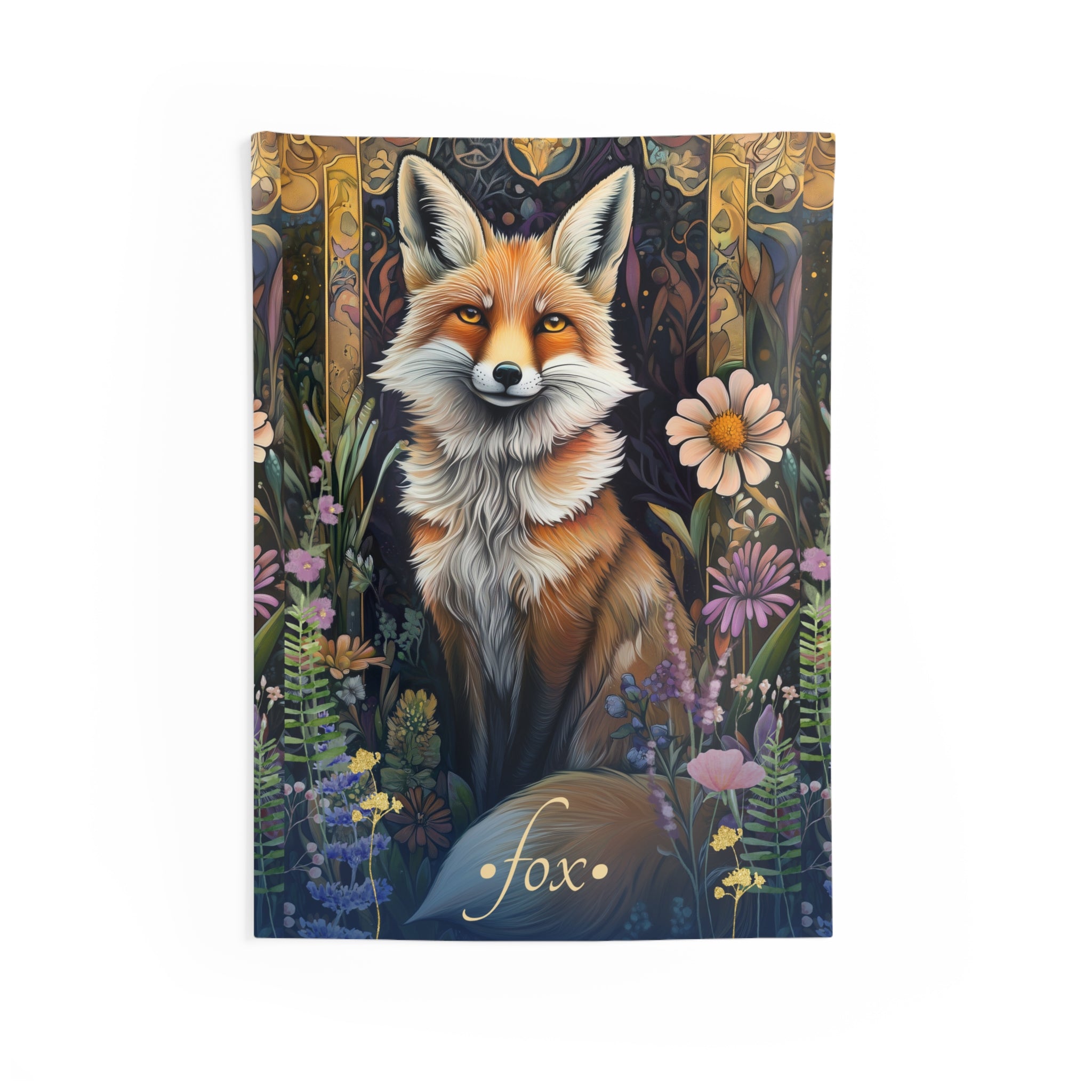Bohemian Fox Wall Tapestry – Mystical Forest Animal Art for Enchanted, Nature-Inspired Interiors