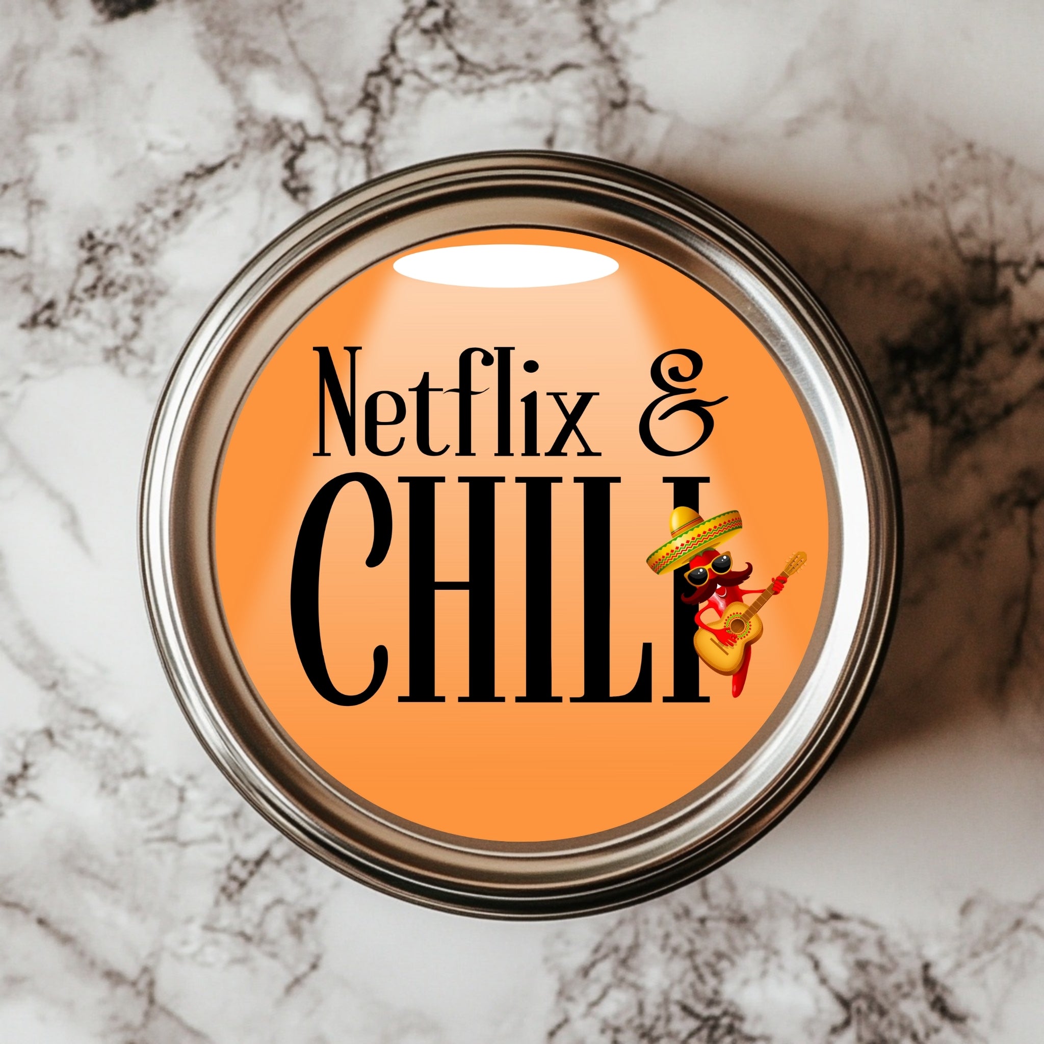 Netflix & Chili – Funny Pun Sticker (2.25x2.25") vinyl waterproof