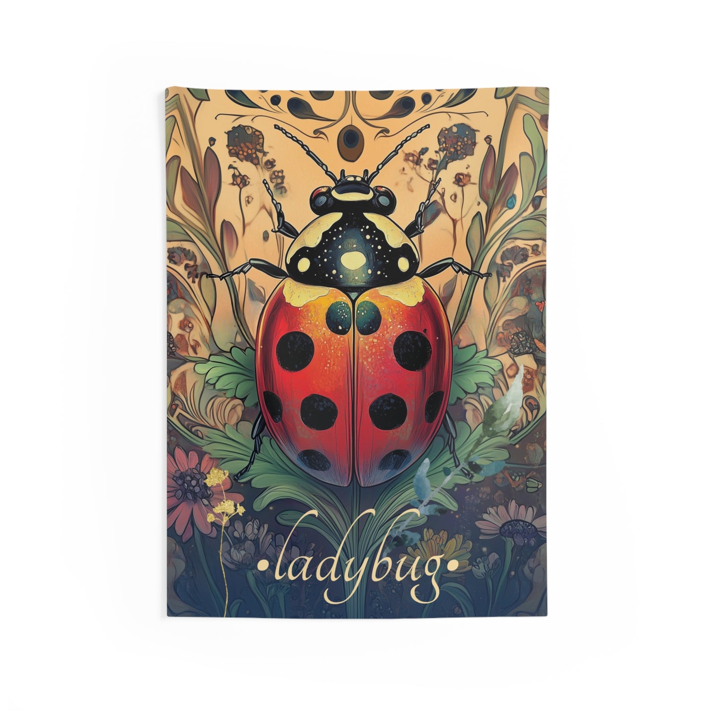 Ladybug Wall Tapestry – Whimsical Good Luck Decor for Joyful, Nature-Loving Spaces