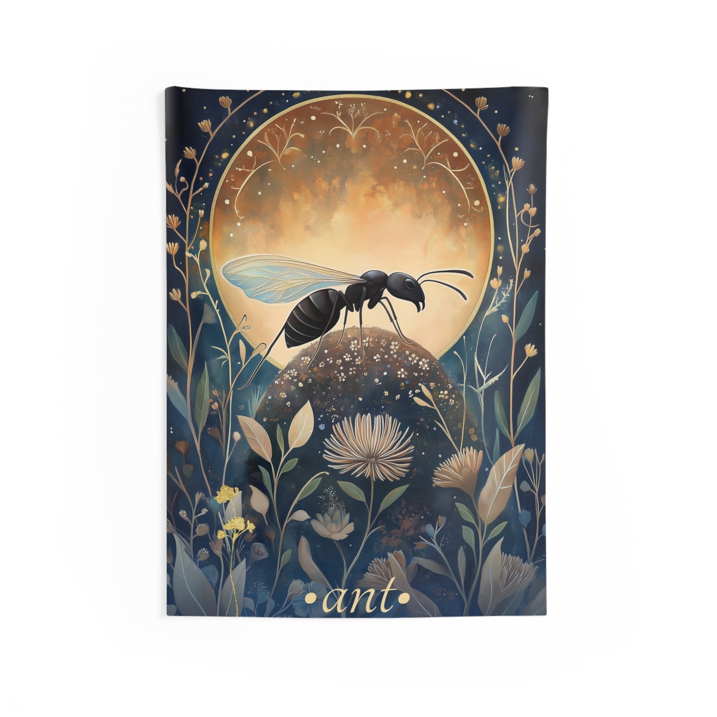 Ant Wall Tapestry – Symbolic Insect Art for Grounded, Nature-Ritual Inspired Interiors