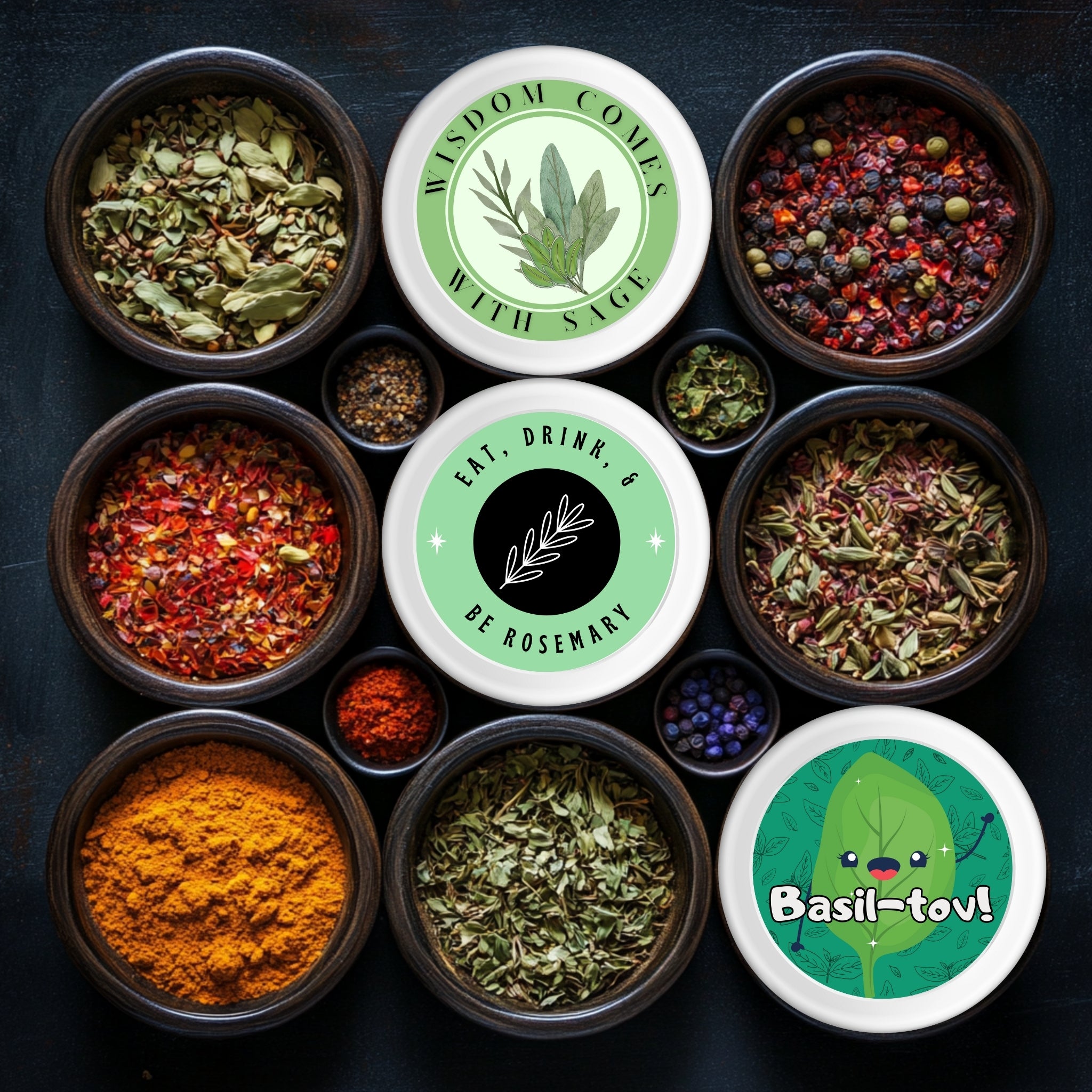 Wisdom Comes with Sage – Herb-Inspired Sticker (2.25x2.25") vinyl waterproof