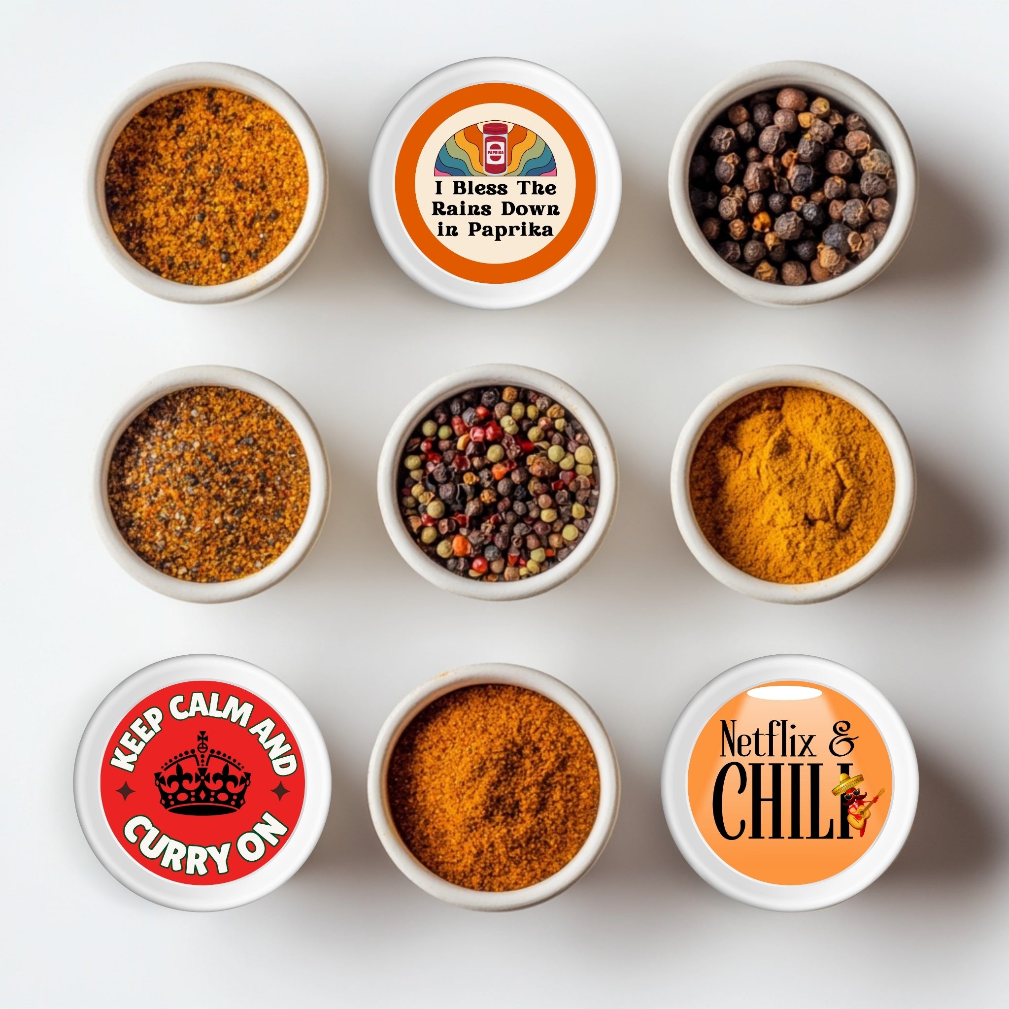 Keep Calm and Curry On – Bold Spice Sticker (2.25x2.25") vinyl waterproof