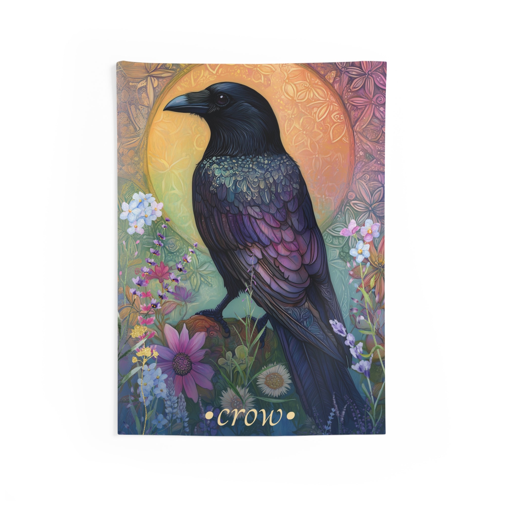 Mystical Crow Wall Tapestry – Mystical Gothic Decor for Insightful, Nature-Inspired Interiors