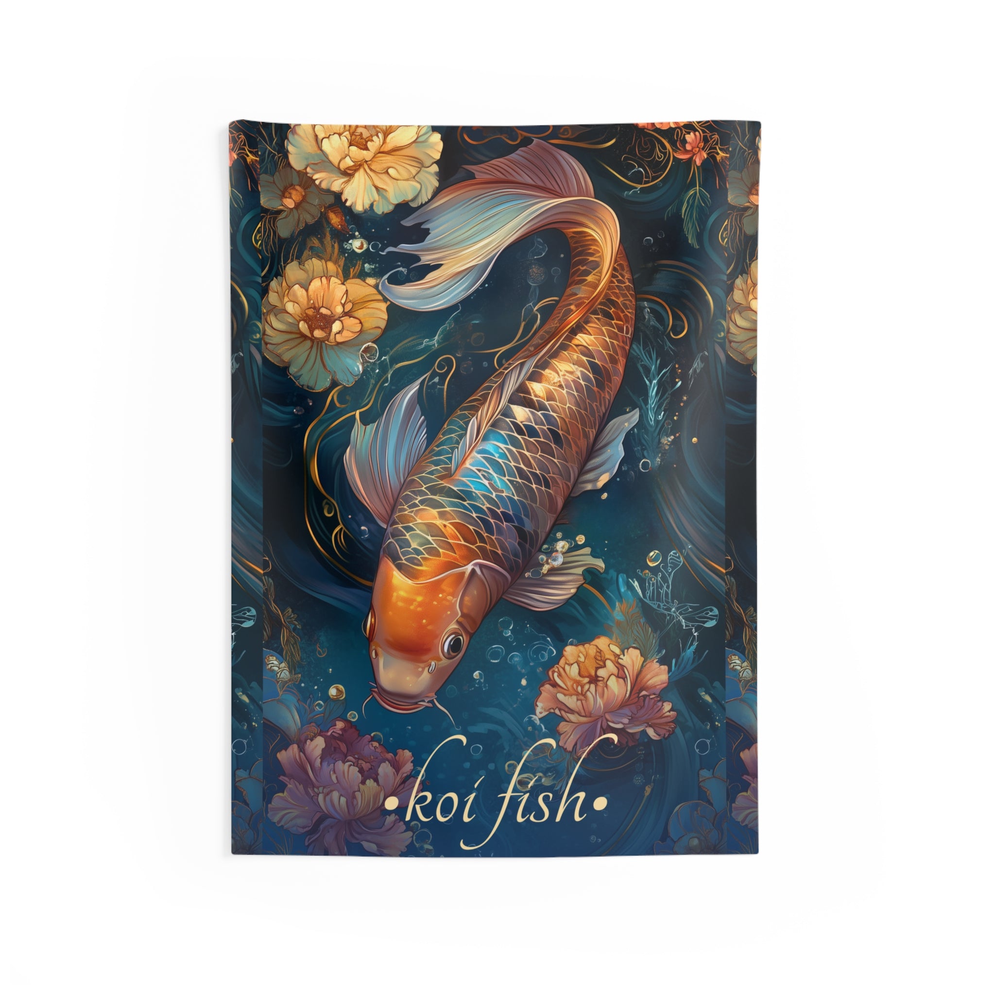Koi Fish Wall Tapestry – Tranquil Flow and Prosperity Decor