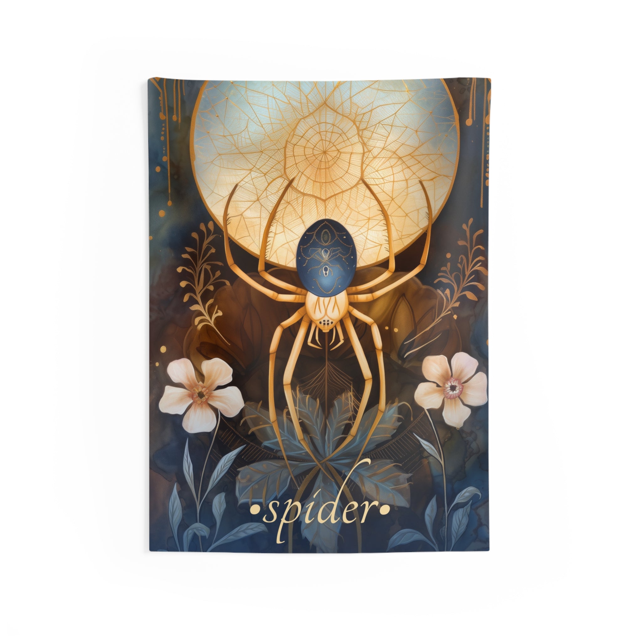 Spider Dreamcatcher Wall Tapestry – Enchanted Web Symbolism for Shadowy, Sacred Spaces
