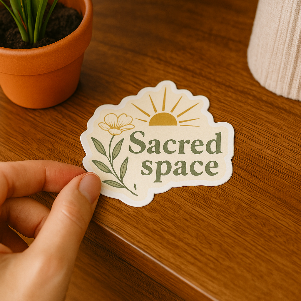 Sacred Space – Floral Sunlight Sanctuary Sticker (3x3")