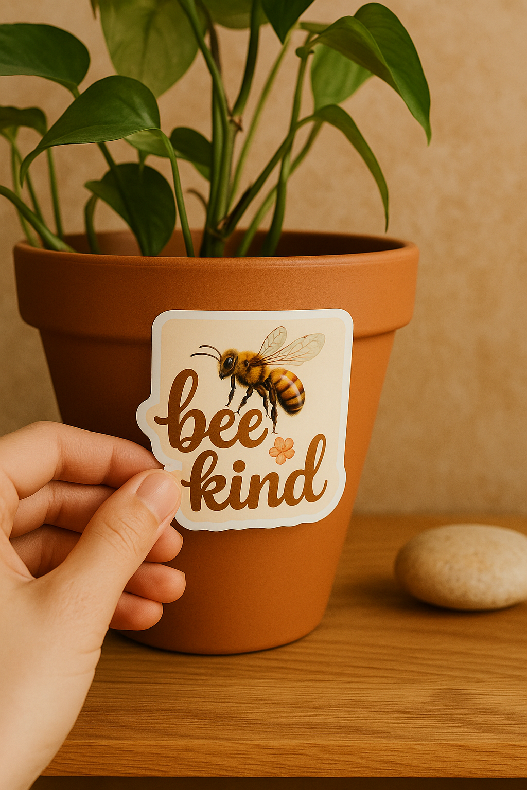 Bee Kind – Gentle Reminder Floral Sticker (3x3")