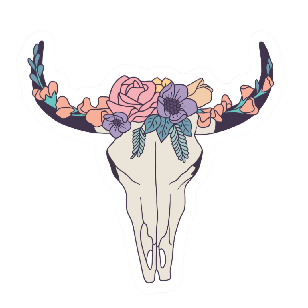 Boho Flowering skull