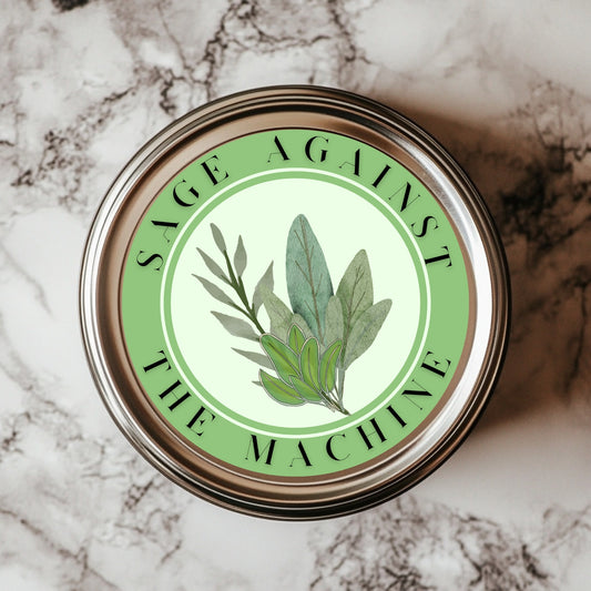 Sage Against The Machine 3x3" Herb Rebel Sticker - Waterproof Vinyl with Eco-Friendly Inks