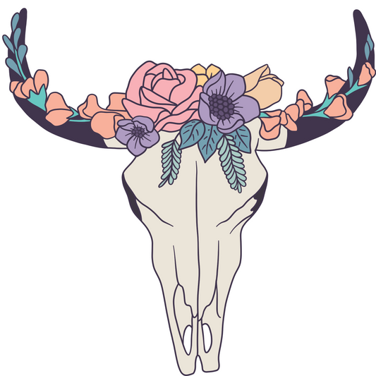 Boho Flowering skull