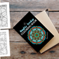 The image shows a coloring book and some printed coloring pages with mandalas and swear words designed for healing after a breakup.