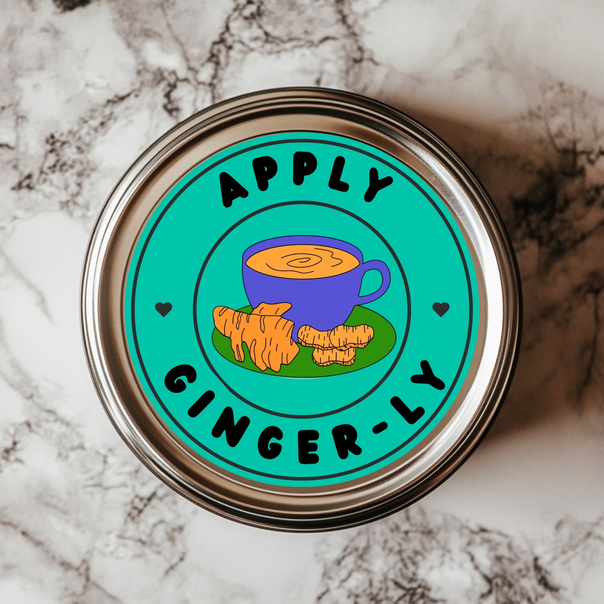Apply Ginger-ly – Punny Spice Jar Sticker (3x3")