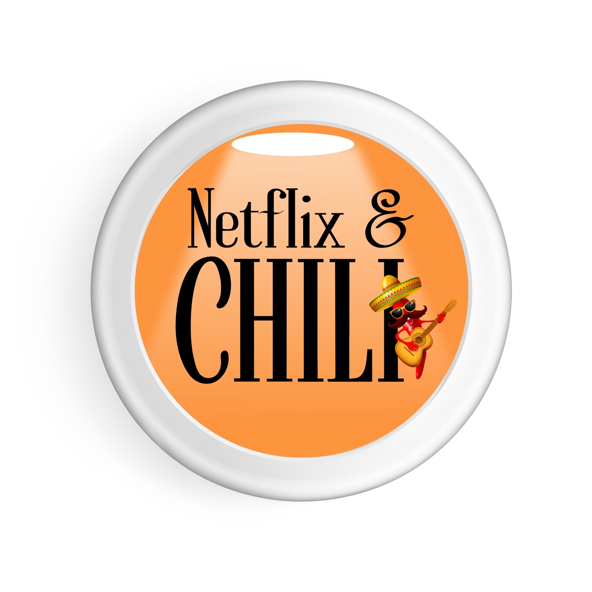 Netflix & Chili – Funny Pun Sticker (2.25x2.25")