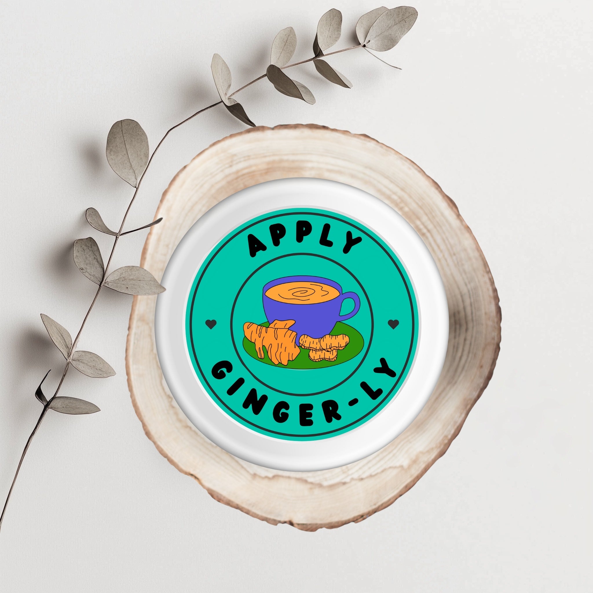 Apply Ginger-ly – Punny Spice Jar Sticker (3x3")