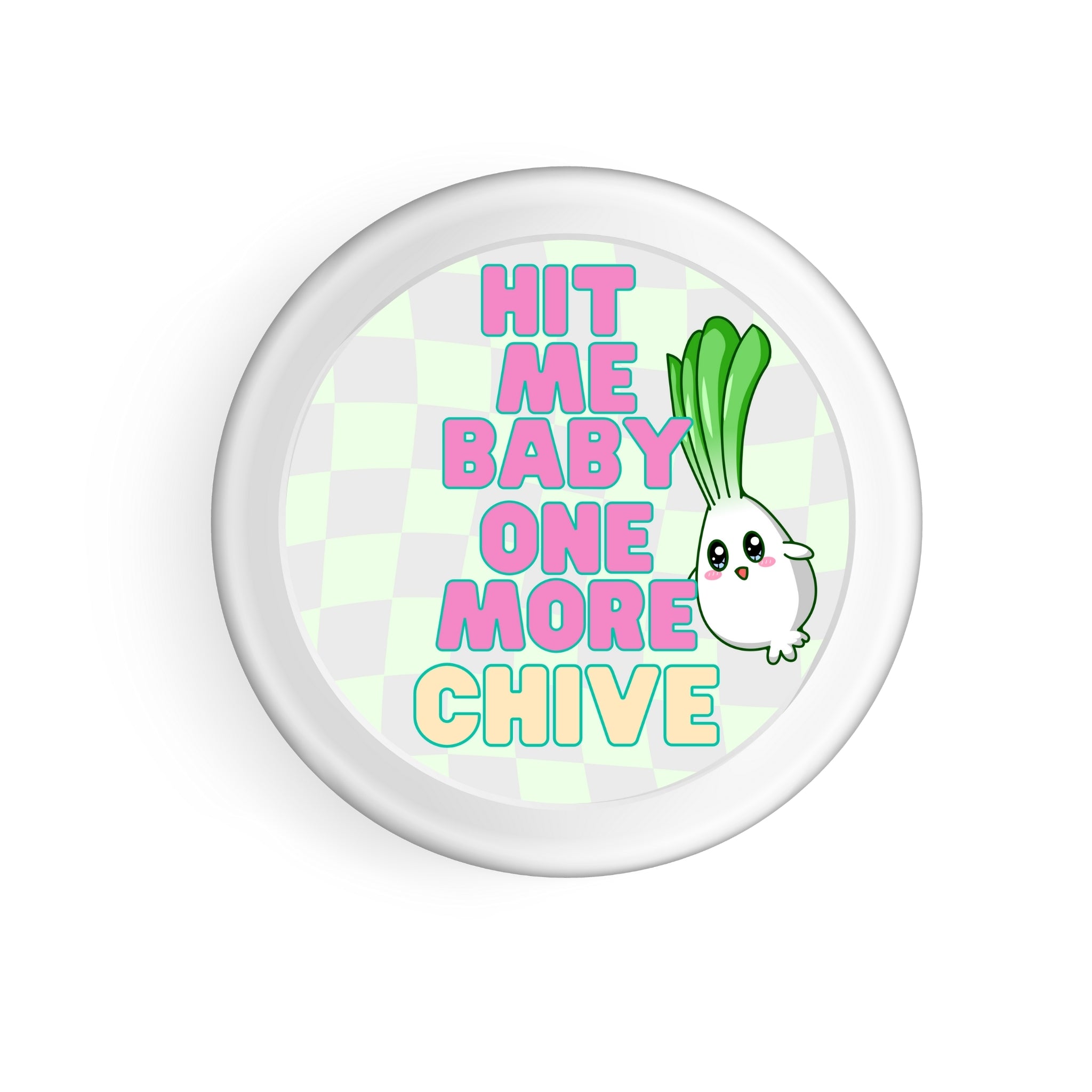 Hit Me Baby One More Chive – Kawaii Pop Spice Sticker (2.25x2.25")