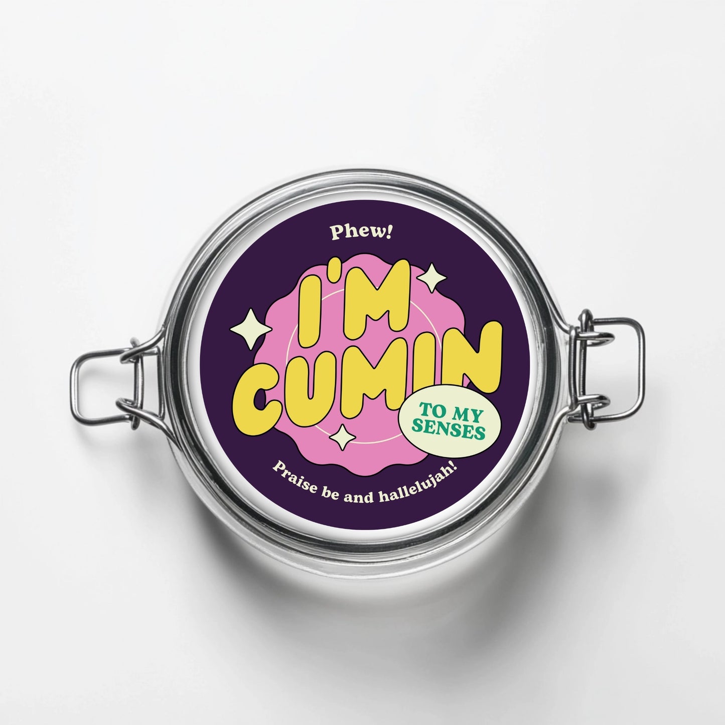Funny Cumin Spice Sticker – Waterproof Vinyl 2.25" Kitchen Decor for Pun Lovers, perfect for quirky kitchen gifts and adding humor to your cooking space.
