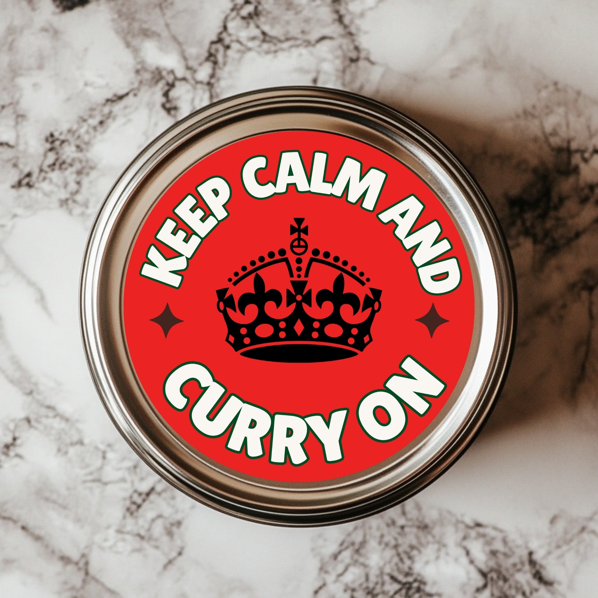 Keep Calm and Curry On – Bold Spice Sticker (2.25x2.25")