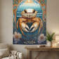 Golden Crab Wall Tapestry showcasing mesmerizing ocean waves and botanical motifs, perfect for coastal and bohemian decor, adding artistic flair to your space.