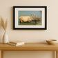 Elk Nap in Jasper, B.C. Framed Art Print featuring fine art nature photography of an elk resting in a serene mountain stream, perfect for enhancing your space with tranquil wildlife beauty.