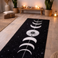 Moon Cycles Yoga Mat showcasing its soft microsuede top and anti-slip rubber base, perfect for enhancing stability and comfort during yoga practice.