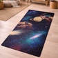 Cosmic Galaxy Yoga Mat featuring an anti-slip rubber base and a soft microsuede top, perfect for yoga, stretching, and meditation; dimensions 24" x 68".