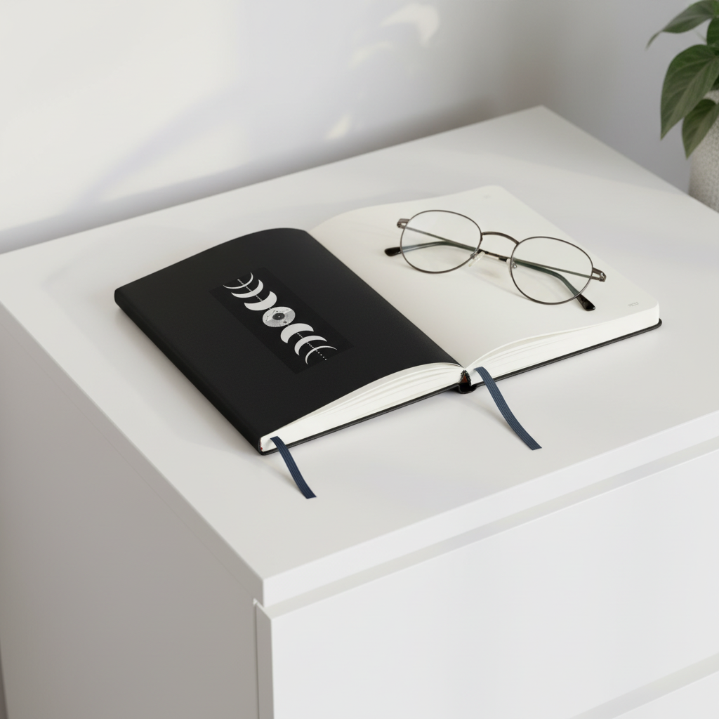Luna Notebook on Bedside Table