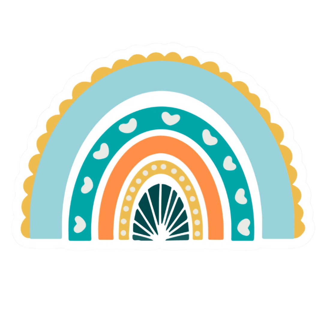 Happy Blue Rainbow Sticker