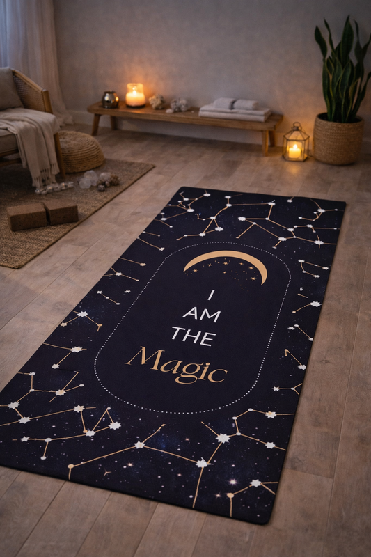 I Am The Magic Yoga Mat - 24"×68" Anti-Slip Rubber Bottom & Soft Microsuede Top