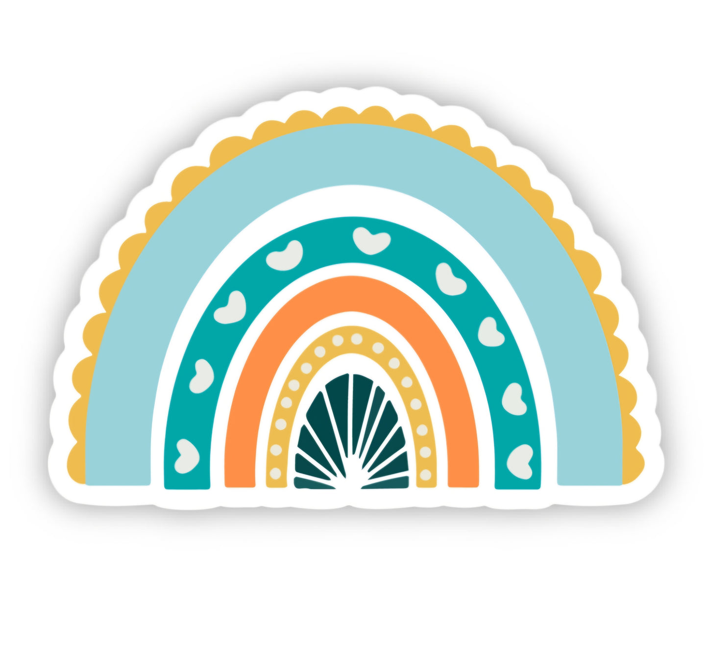 Happy Blue Rainbow Sticker