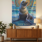 Sea Lion Tapestry Bedroom Mockup 1