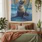 Sea Lion Tapestry Bedroom Mockup 2
